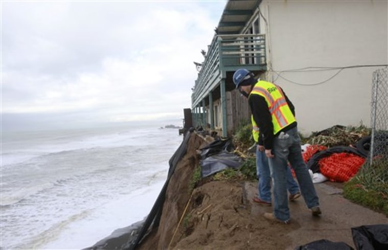Residents of this apartment building in Pacifica, Calif., have all evacuated as storm after storm has eaten away at the bluff on which it sits.